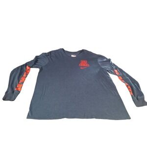 Nike Arizona Wildcats Men XL Navy Blue Long Sleeve Bear Down Graphic Sport Shirt
